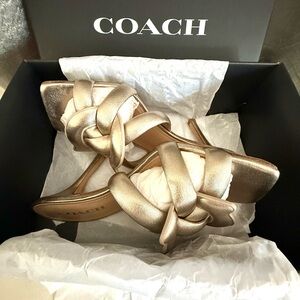 COACH Kellie Metallic Gold Women's Heels (Size 9) NWT